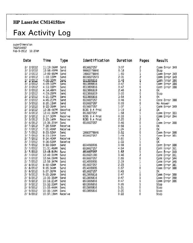 Fax page