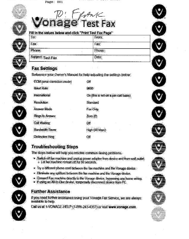 Fax page