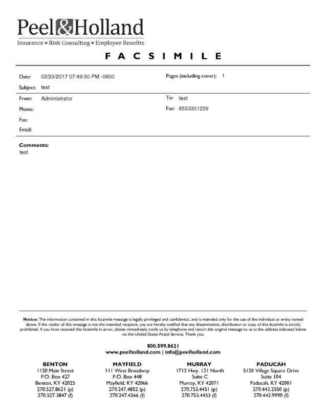 Fax page