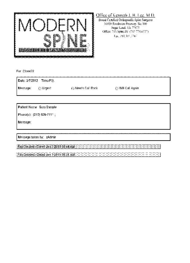 Fax page