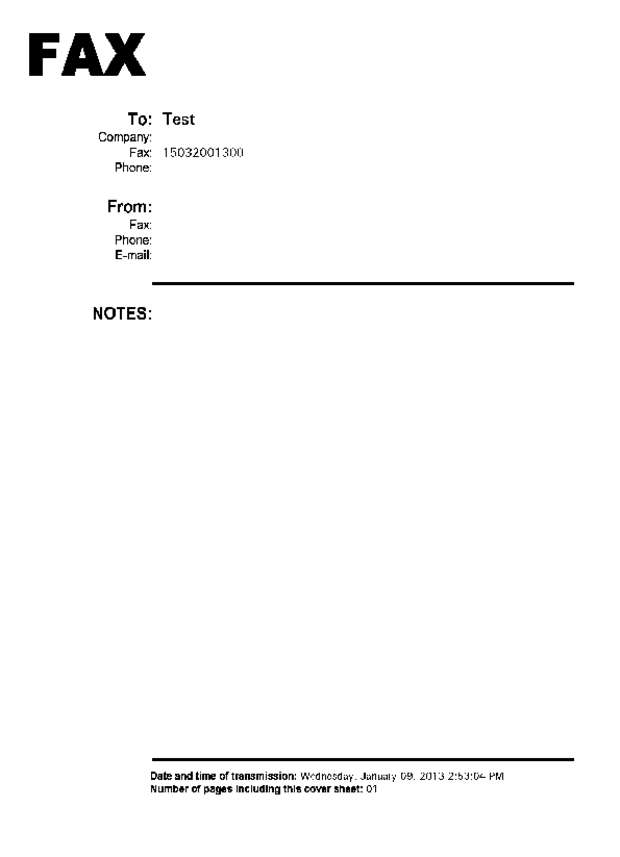 Fax page