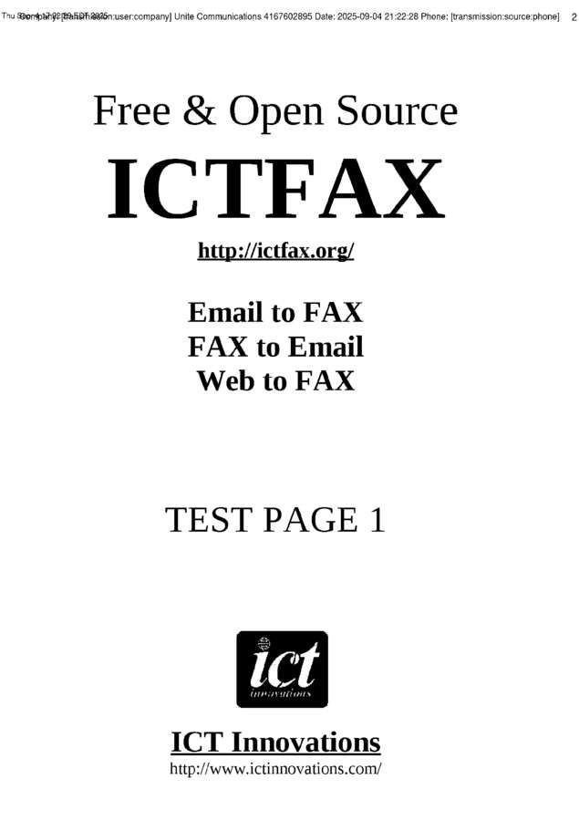 Fax page