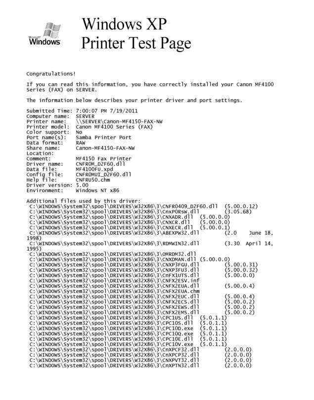 Fax page