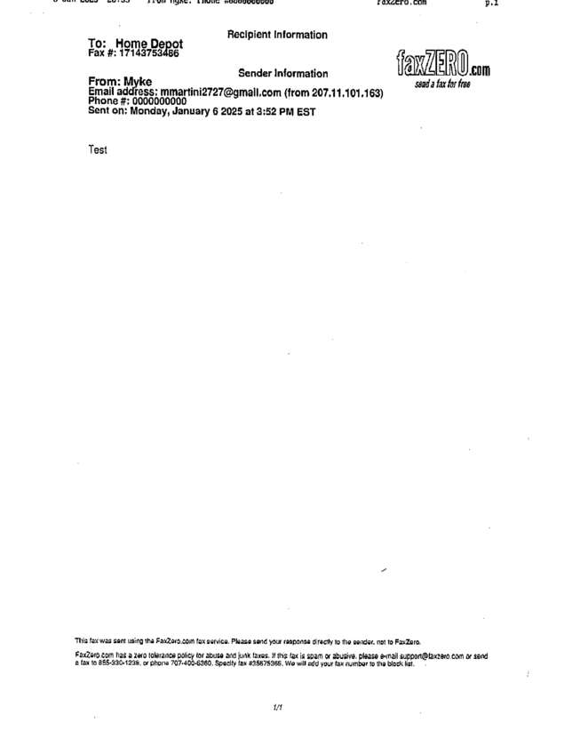 Fax page