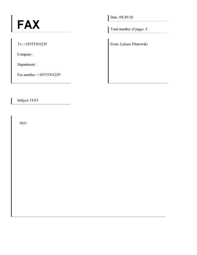 Fax page