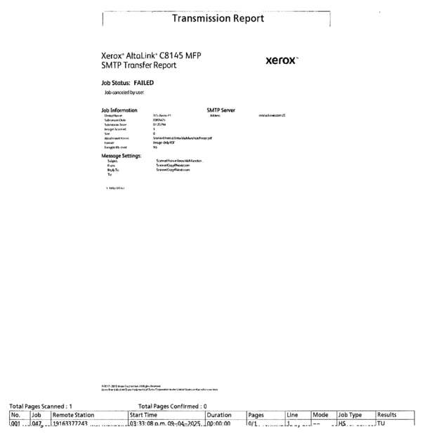 Fax page
