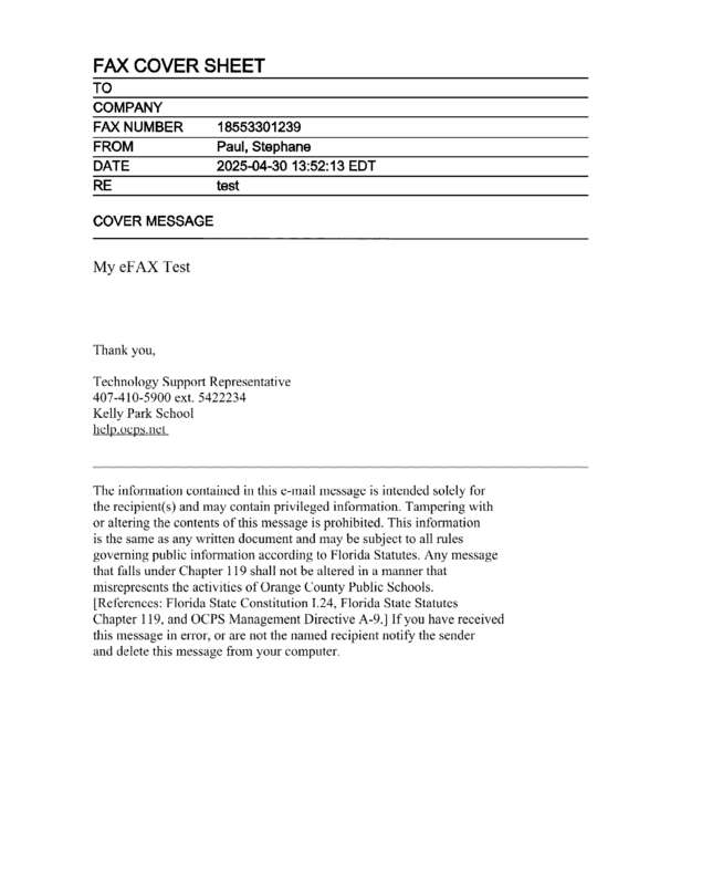 fax page