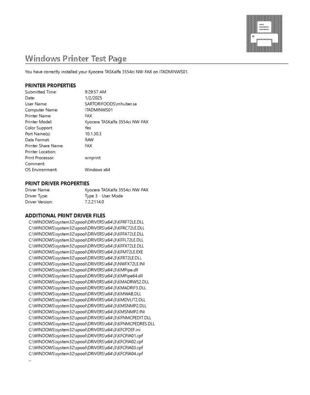 Fax page