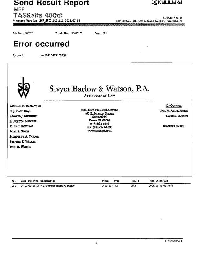 Fax page
