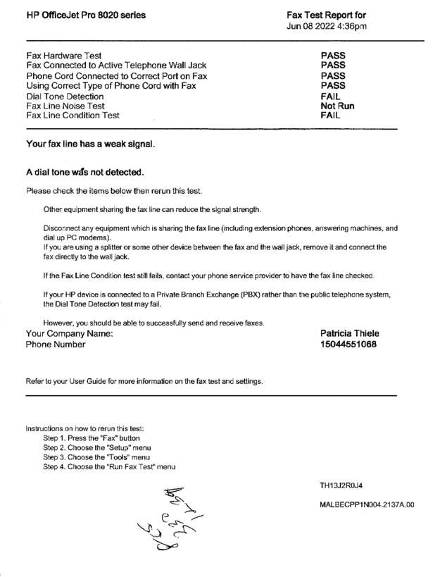 Fax page
