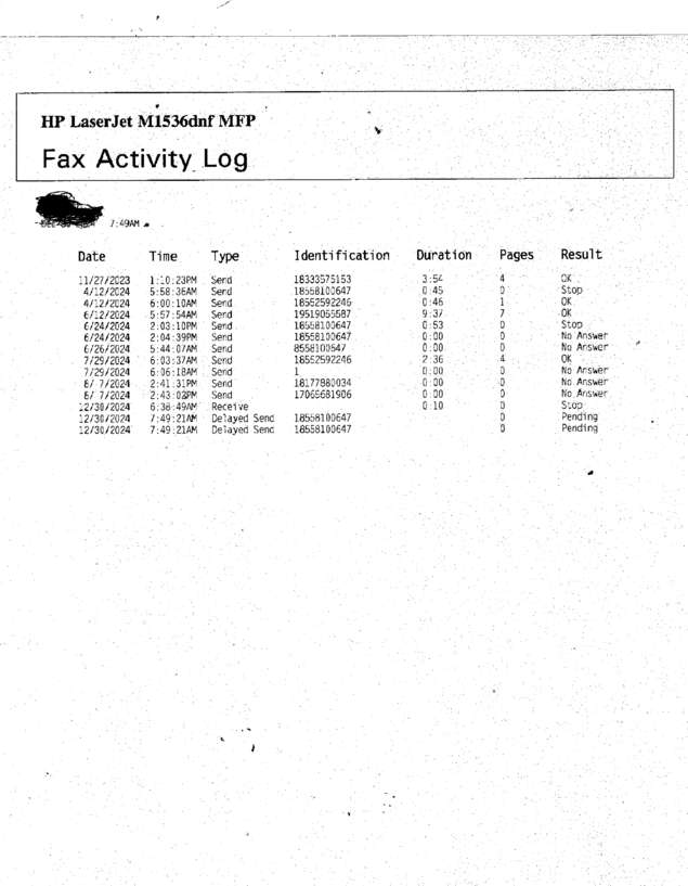 Fax page