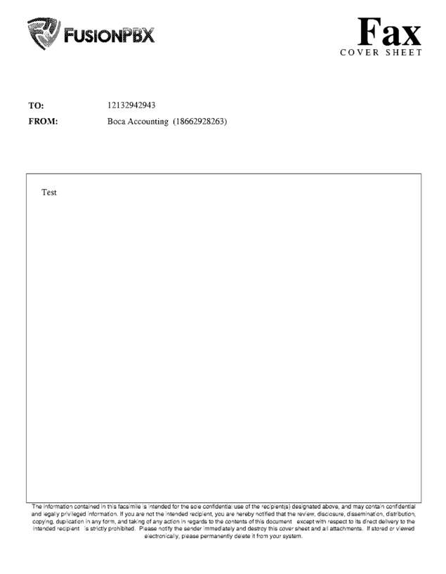 Fax page