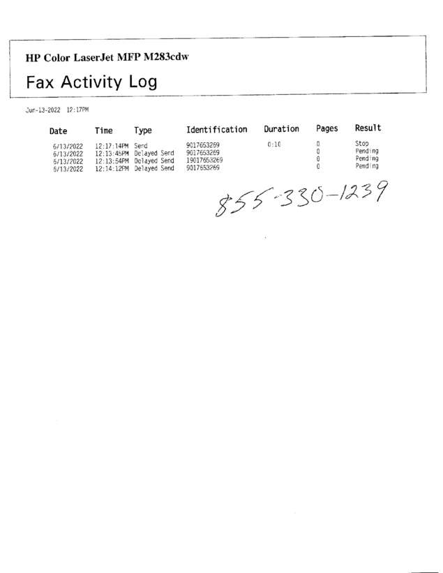 Fax page