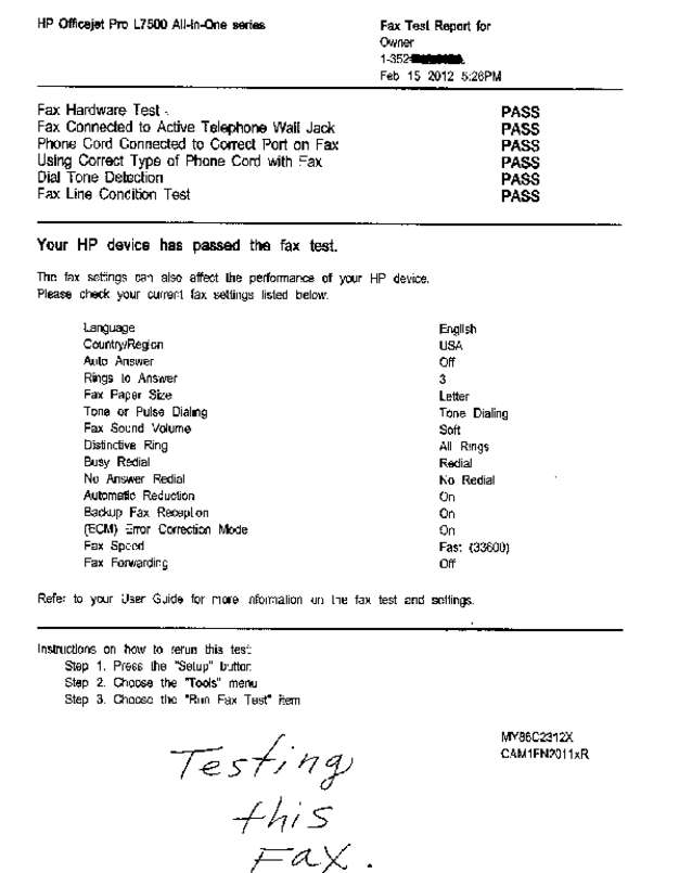 Fax page