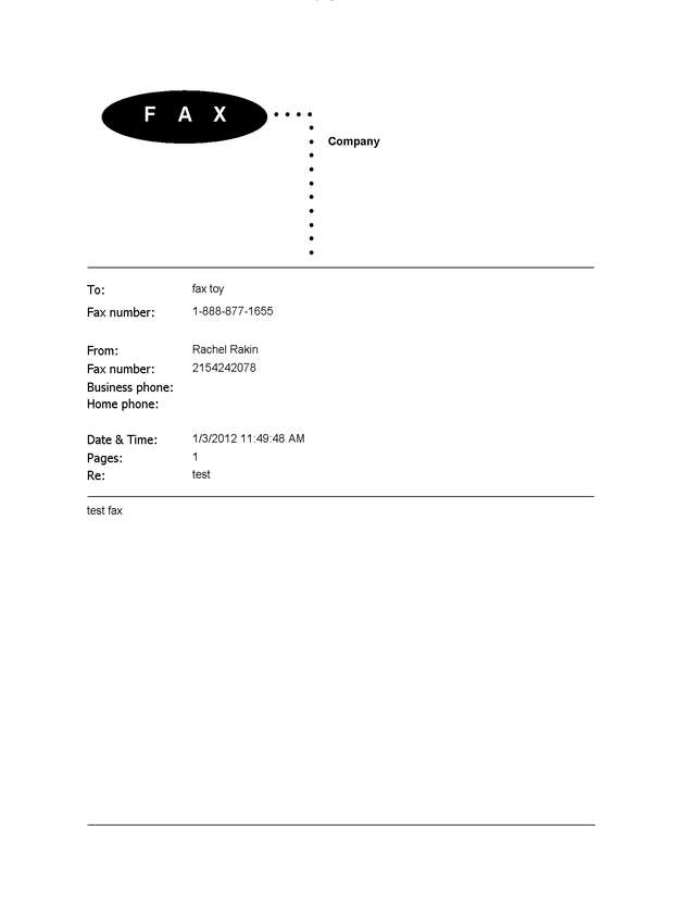 Fax page