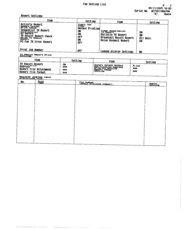 Fax page