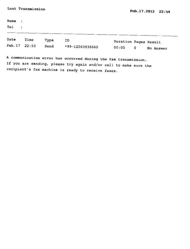 Fax page