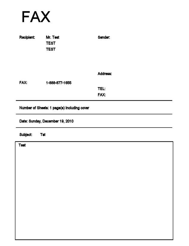 Fax page