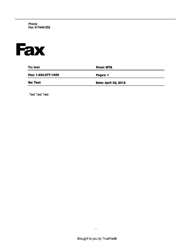 Fax page