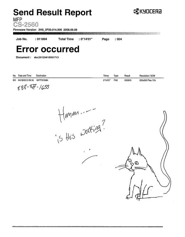 Fax page