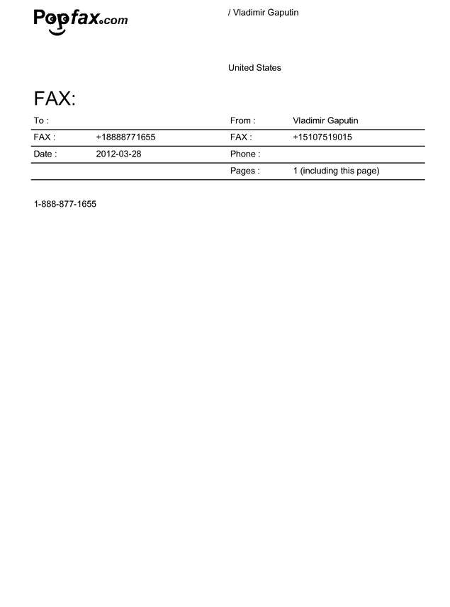 Fax page
