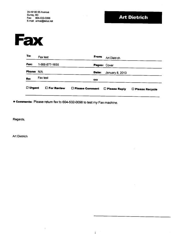 Fax page