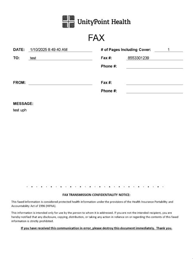 Fax page