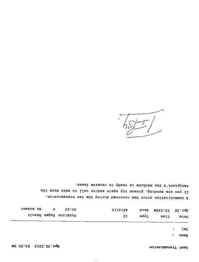 Fax page