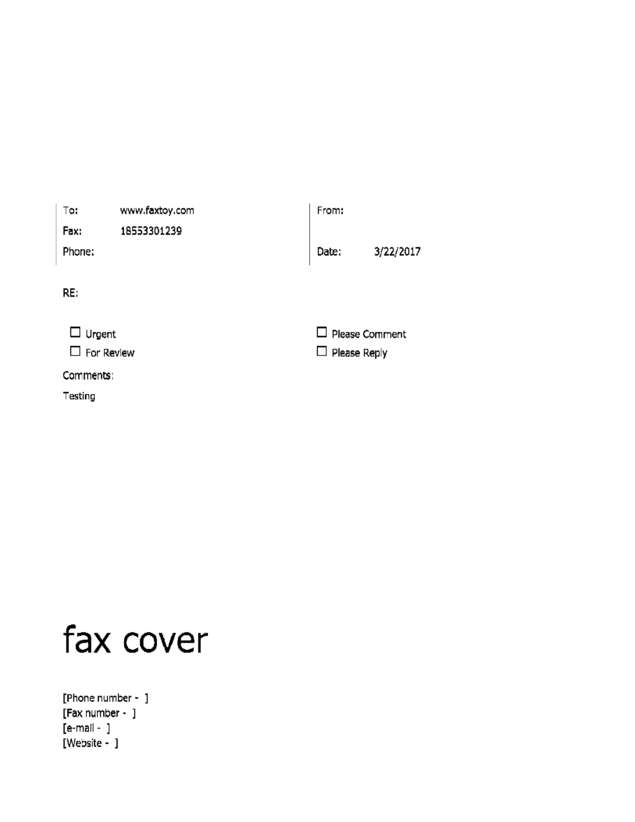 Fax page