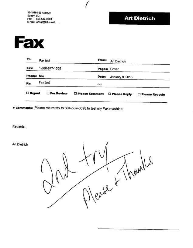 Fax page