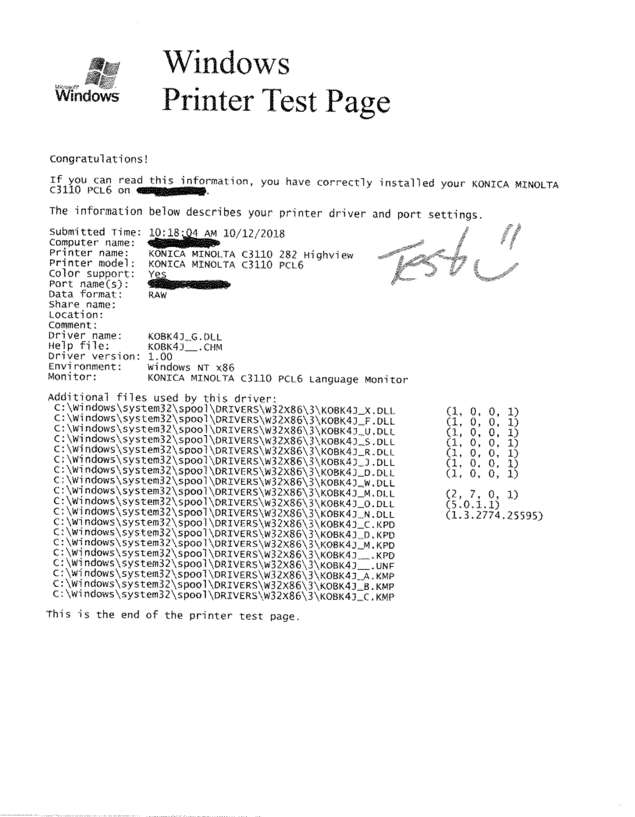 Fax page