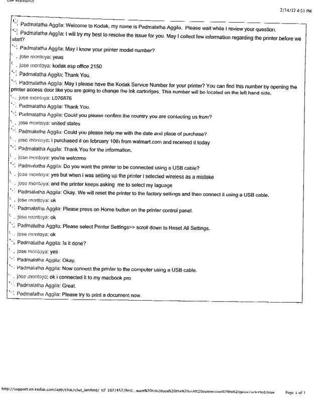 Fax page