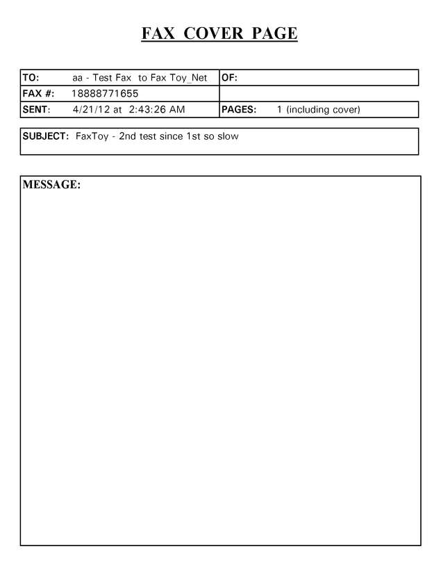 Fax page