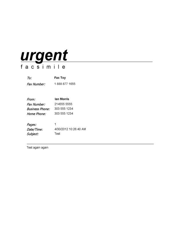 Fax page