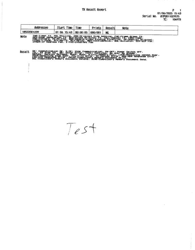 Fax page
