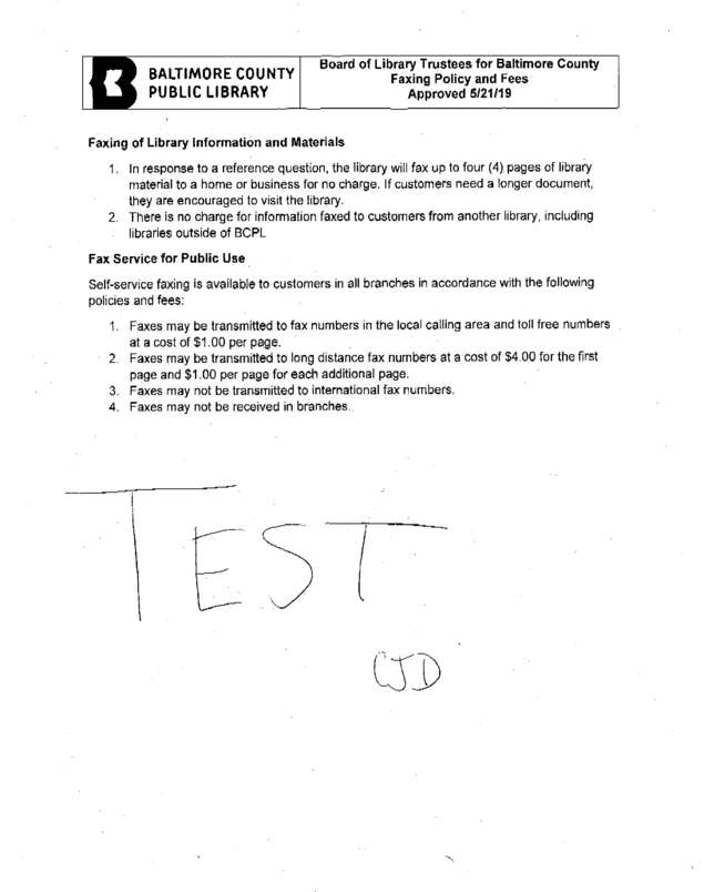 Fax page