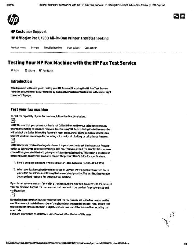 Fax page