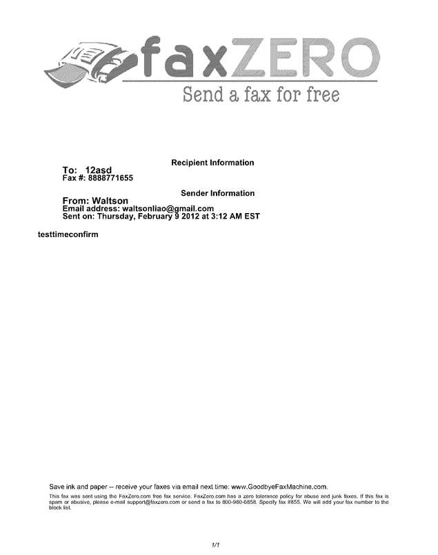 Fax page