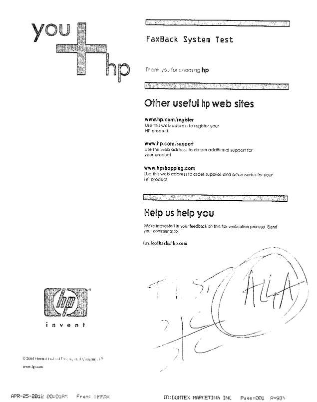 Fax page
