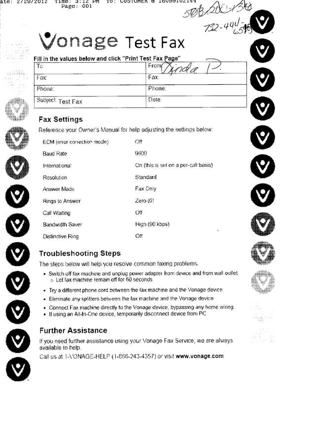 Fax page