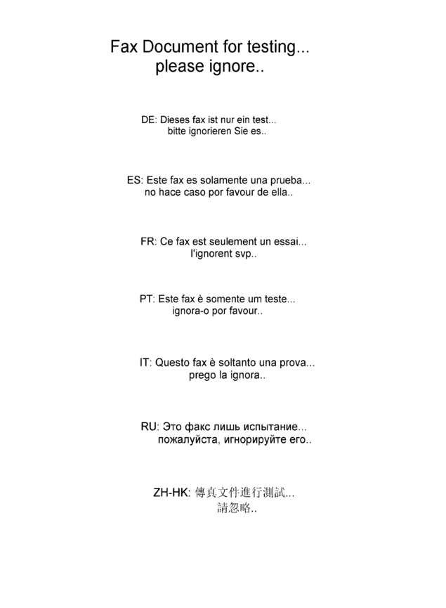 Fax page