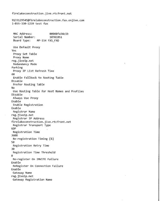 Fax page