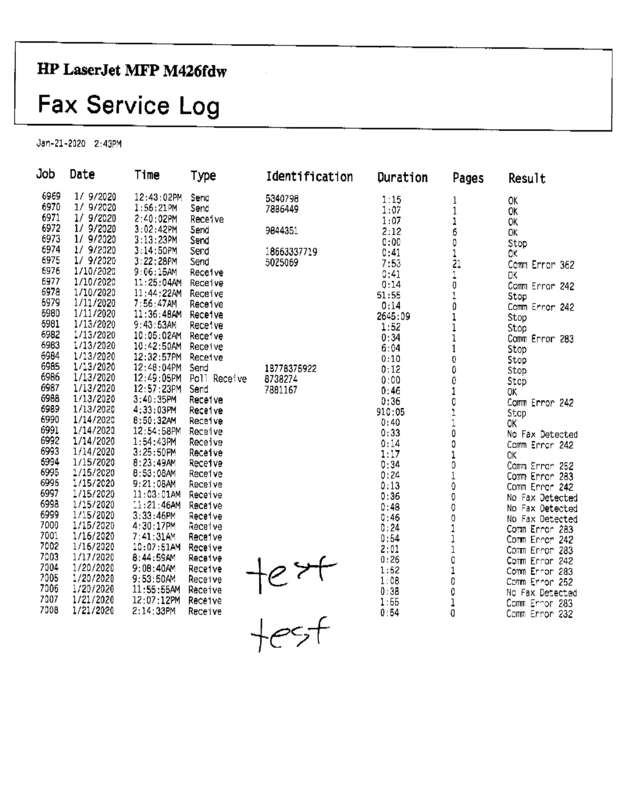 Fax page