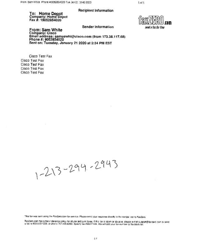 Fax page