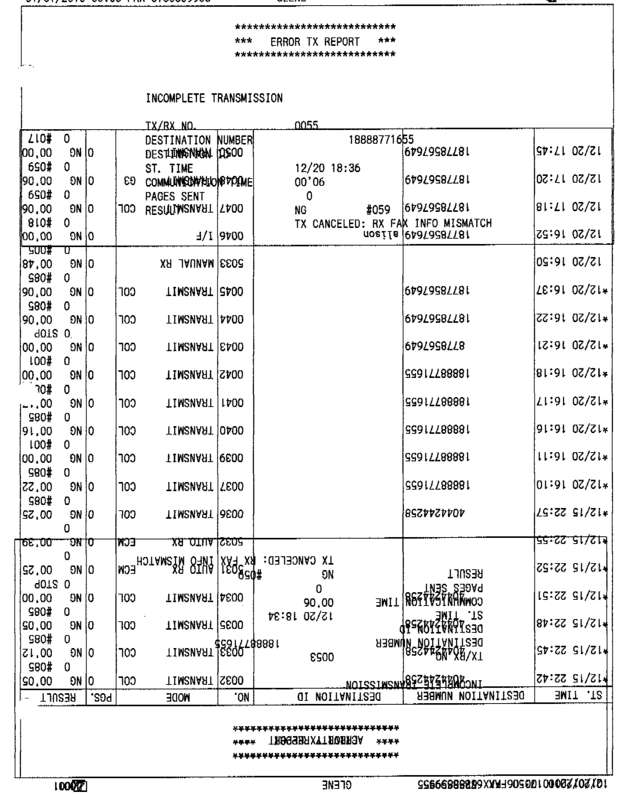 Fax page