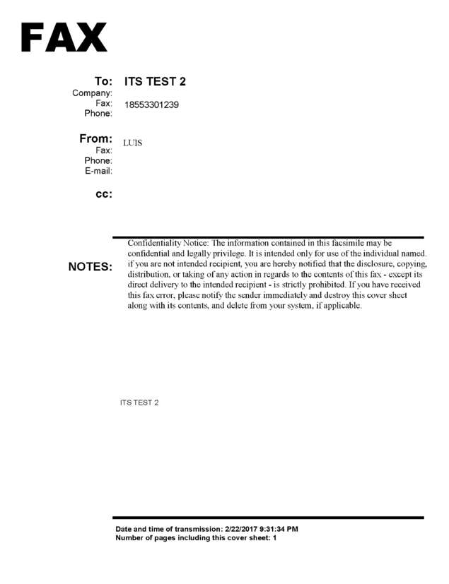 Fax page