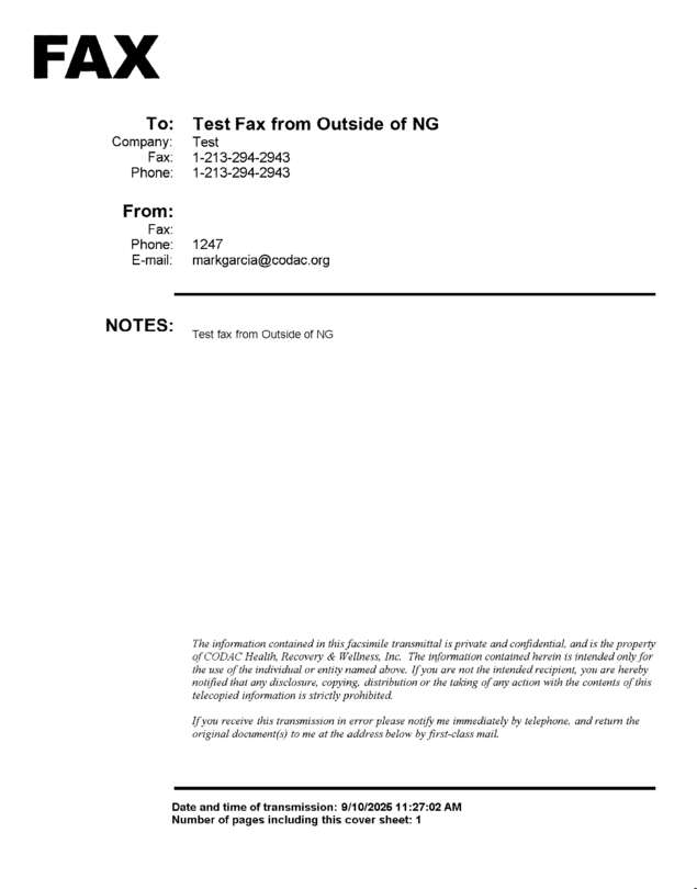 Fax page