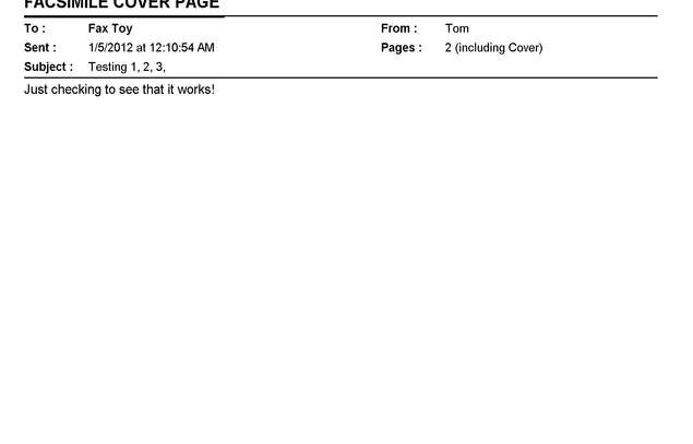 Fax page