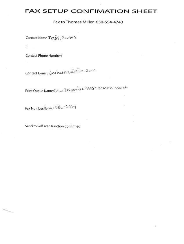 Fax page