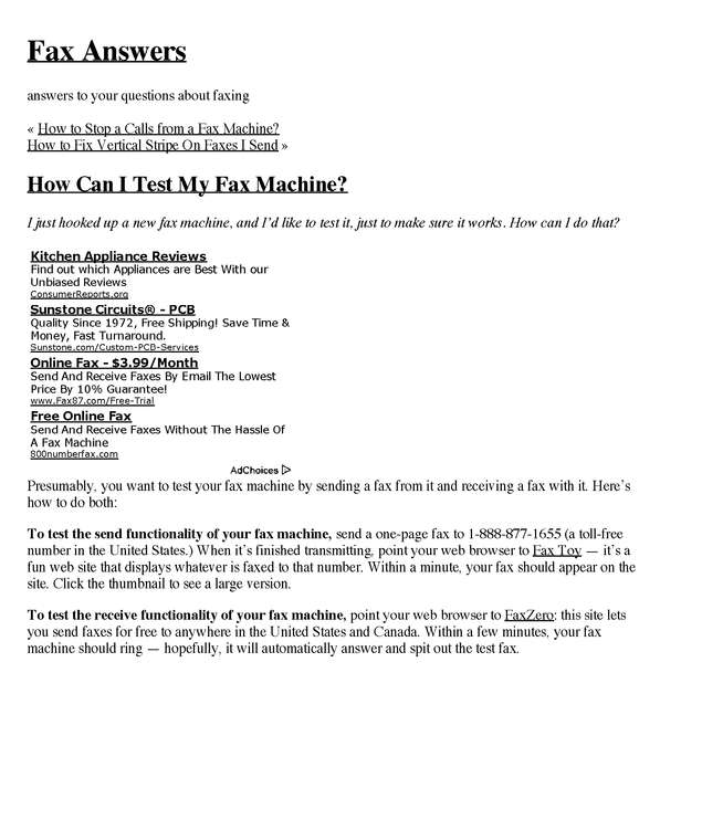 Fax page